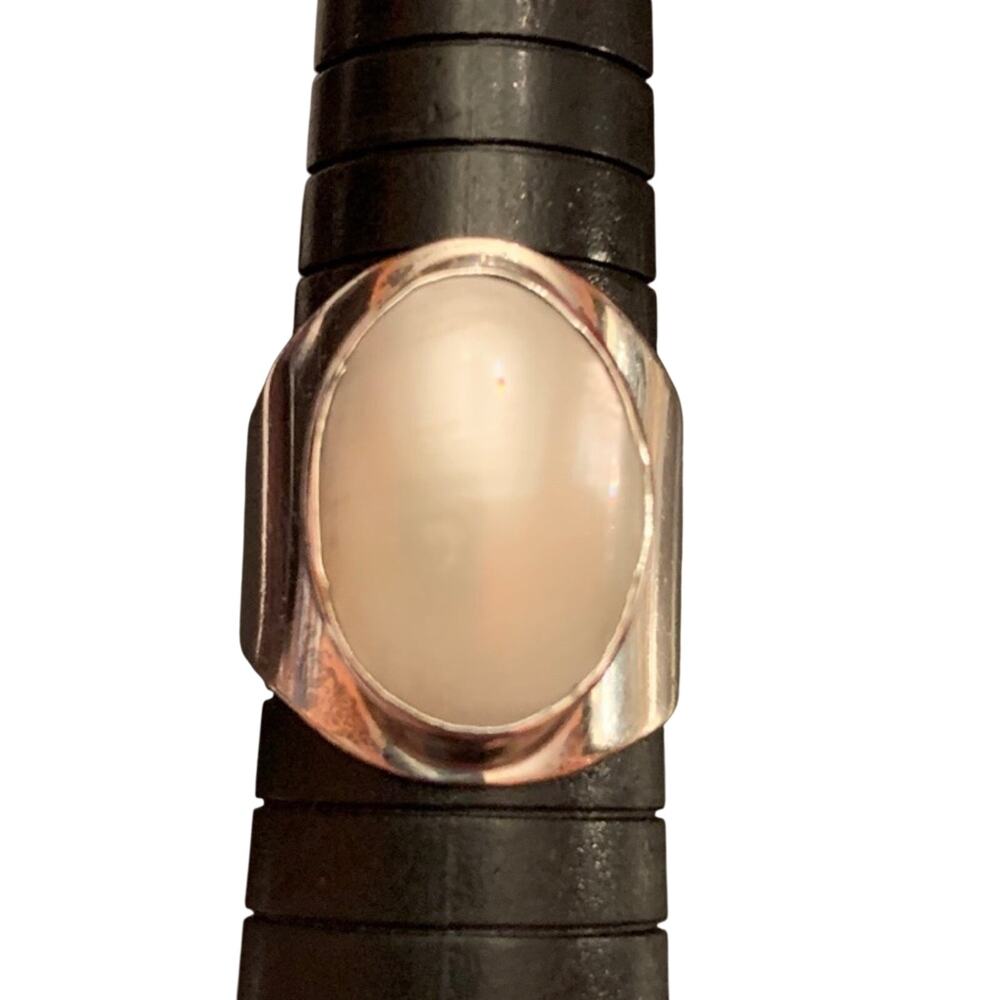 Sterling Silver and Mabe Pearl Ring Size 9 Vintage